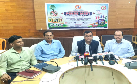 DM West Tripura Dr. Vishal Kumar, other officials address media on observance of Nasha Mukt Saptah.